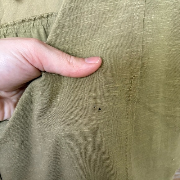 Anthropologie Daily Practice Sloan Ruffle Tunic Green Lounge Preppy Womens XS - Picture 2 of 6